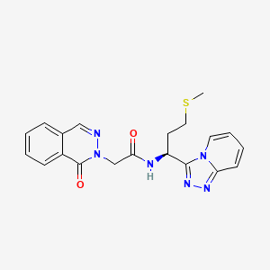 molecular formula C20H20N6O2S B11007651 N-[(1S)-3-(methylsulfanyl)-1-([1,2,4]triazolo[4,3-a]pyridin-3-yl)propyl]-2-(1-oxophthalazin-2(1H)-yl)acetamide 