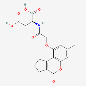 2-[2-({7-Methyl-4-oxo-1H,2H,3H,4H-cyclopenta[C]chromen-9-YL}oxy)acetamido]butanedioic acid