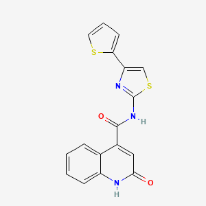 2-hydroxy-N-[4-(thiophen-2-yl)-1,3-thiazol-2-yl]quinoline-4-carboxamide