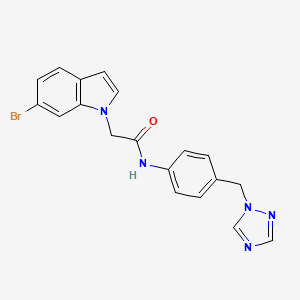 2-(6-bromo-1H-indol-1-yl)-N-[4-(1H-1,2,4-triazol-1-ylmethyl)phenyl]acetamide