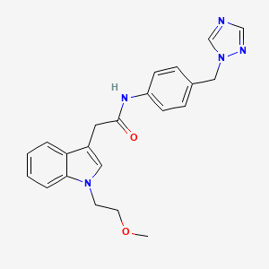 molecular formula C22H23N5O2 B11007691 2-[1-(2-methoxyethyl)-1H-indol-3-yl]-N-[4-(1H-1,2,4-triazol-1-ylmethyl)phenyl]acetamide 