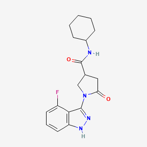 N-cyclohexyl-1-(4-fluoro-1H-indazol-3-yl)-5-oxopyrrolidine-3-carboxamide