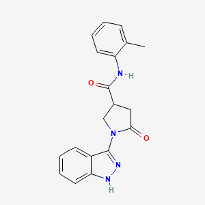 molecular formula C19H18N4O2 B11007767 1-(1H-indazol-3-yl)-N-(2-methylphenyl)-5-oxopyrrolidine-3-carboxamide 