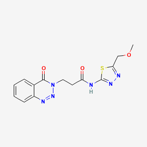 molecular formula C14H14N6O3S B11007784 N-[(2Z)-5-(methoxymethyl)-1,3,4-thiadiazol-2(3H)-ylidene]-3-(4-oxo-1,2,3-benzotriazin-3(4H)-yl)propanamide 