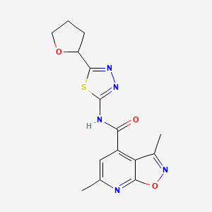 3,6-dimethyl-N-[(2E)-5-(tetrahydrofuran-2-yl)-1,3,4-thiadiazol-2(3H)-ylidene][1,2]oxazolo[5,4-b]pyridine-4-carboxamide