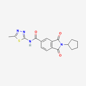 2-cyclopentyl-N-[(2E)-5-methyl-1,3,4-thiadiazol-2(3H)-ylidene]-1,3-dioxo-2,3-dihydro-1H-isoindole-5-carboxamide