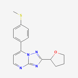 7-[4-(Methylsulfanyl)phenyl]-2-(tetrahydrofuran-2-yl)[1,2,4]triazolo[1,5-a]pyrimidine