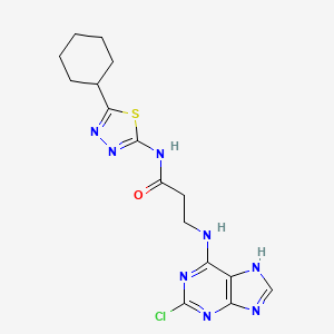 N~3~-(2-chloro-7H-purin-6-yl)-N-(5-cyclohexyl-1,3,4-thiadiazol-2-yl)-beta-alaninamide