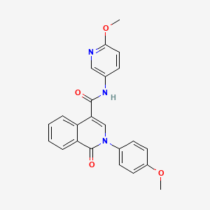 molecular formula C23H19N3O4 B11007846 2-(4-methoxyphenyl)-N-(6-methoxypyridin-3-yl)-1-oxo-1,2-dihydroisoquinoline-4-carboxamide 