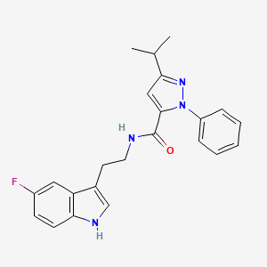 molecular formula C23H23FN4O B11007855 N-[2-(5-fluoro-1H-indol-3-yl)ethyl]-1-phenyl-3-(propan-2-yl)-1H-pyrazole-5-carboxamide 