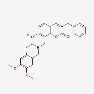 molecular formula C29H29NO5 B11007859 3-benzyl-8-[(6,7-dimethoxy-3,4-dihydroisoquinolin-2(1H)-yl)methyl]-7-hydroxy-4-methyl-2H-chromen-2-one 