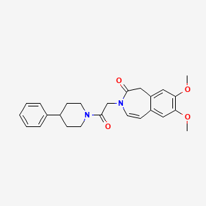 7,8-dimethoxy-3-[2-oxo-2-(4-phenylpiperidin-1-yl)ethyl]-1,3-dihydro-2H-3-benzazepin-2-one