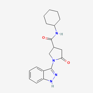 N-cyclohexyl-1-(1H-indazol-3-yl)-5-oxo-3-pyrrolidinecarboxamide