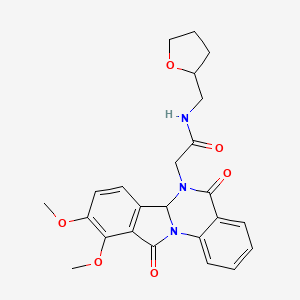 2-(9,10-dimethoxy-5,11-dioxo-6a,11-dihydroisoindolo[2,1-a]quinazolin-6(5H)-yl)-N-(tetrahydrofuran-2-ylmethyl)acetamide