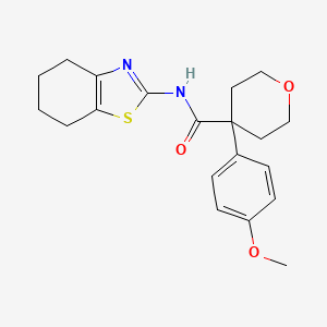 molecular formula C20H24N2O3S B11008000 4-(4-methoxyphenyl)-N-(4,5,6,7-tetrahydro-1,3-benzothiazol-2-yl)tetrahydro-2H-pyran-4-carboxamide 