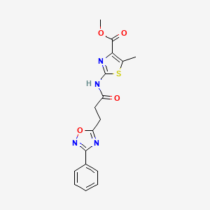 Methyl 5-methyl-2-{[3-(3-phenyl-1,2,4-oxadiazol-5-yl)propanoyl]amino}-1,3-thiazole-4-carboxylate