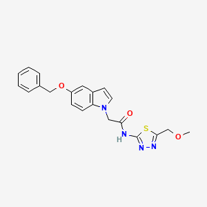 molecular formula C21H20N4O3S B11008004 2-[5-(benzyloxy)-1H-indol-1-yl]-N-[(2Z)-5-(methoxymethyl)-1,3,4-thiadiazol-2(3H)-ylidene]acetamide 