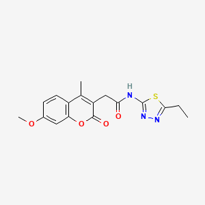 molecular formula C17H17N3O4S B11008005 N-(5-ethyl-1,3,4-thiadiazol-2-yl)-2-(7-methoxy-4-methyl-2-oxo-2H-chromen-3-yl)acetamide 