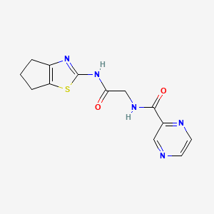 N-[2-(5,6-dihydro-4H-cyclopenta[d][1,3]thiazol-2-ylamino)-2-oxoethyl]pyrazine-2-carboxamide