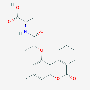 2-[2-({3-Methyl-6-oxo-6H,7H,8H,9H,10H-cyclohexa[C]chromen-1-YL}oxy)propanamido]propanoic acid