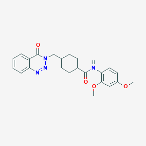 trans-N-(2,4-dimethoxyphenyl)-4-[(4-oxo-1,2,3-benzotriazin-3(4H)-yl)methyl]cyclohexanecarboxamide