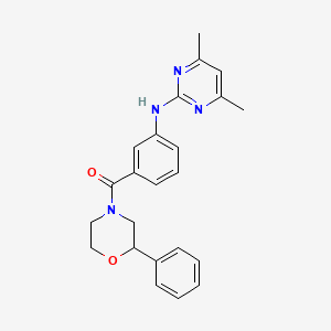 molecular formula C23H24N4O2 B11008087 {3-[(4,6-Dimethylpyrimidin-2-yl)amino]phenyl}(2-phenylmorpholin-4-yl)methanone 