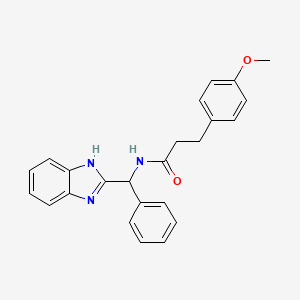 molecular formula C24H23N3O2 B11008096 N-[1H-1,3-Benzimidazol-2-YL(phenyl)methyl]-3-(4-methoxyphenyl)propanamide 