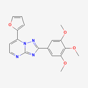 molecular formula C18H16N4O4 B11008100 7-(Furan-2-yl)-2-(3,4,5-trimethoxyphenyl)[1,2,4]triazolo[1,5-a]pyrimidine 