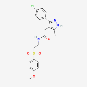 2-[3-(4-chlorophenyl)-5-methyl-1H-pyrazol-4-yl]-N-{2-[(4-methoxyphenyl)sulfonyl]ethyl}acetamide