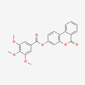 molecular formula C23H18O7 B11008108 6-oxo-6H-benzo[c]chromen-3-yl 3,4,5-trimethoxybenzoate 