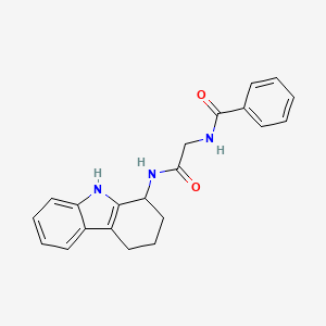 molecular formula C21H21N3O2 B11008124 N-[2-oxo-2-(2,3,4,9-tetrahydro-1H-carbazol-1-ylamino)ethyl]benzamide 