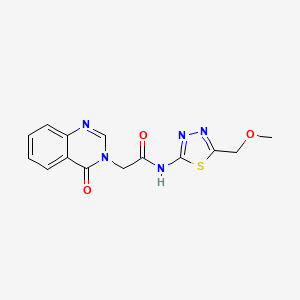 molecular formula C14H13N5O3S B11008127 N-[(2E)-5-(methoxymethyl)-1,3,4-thiadiazol-2(3H)-ylidene]-2-(4-oxoquinazolin-3(4H)-yl)acetamide 