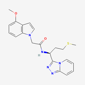 molecular formula C21H23N5O2S B11008132 2-(4-methoxy-1H-indol-1-yl)-N-[(1S)-3-(methylsulfanyl)-1-([1,2,4]triazolo[4,3-a]pyridin-3-yl)propyl]acetamide 