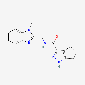 molecular formula C16H17N5O B11008147 N-[(1-methyl-1H-benzimidazol-2-yl)methyl]-2,4,5,6-tetrahydrocyclopenta[c]pyrazole-3-carboxamide 