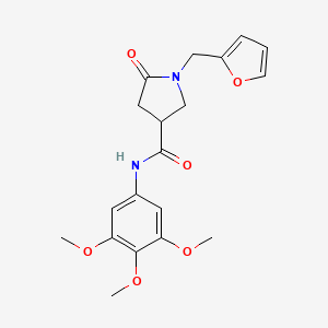 molecular formula C19H22N2O6 B11008153 1-(furan-2-ylmethyl)-5-oxo-N-(3,4,5-trimethoxyphenyl)pyrrolidine-3-carboxamide 