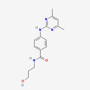 4-((4,6-dimethylpyrimidin-2-yl)amino)-N-(3-hydroxypropyl)benzamide