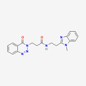 molecular formula C20H20N6O2 B11008184 N-[2-(1-methyl-1H-benzimidazol-2-yl)ethyl]-3-(4-oxo-1,2,3-benzotriazin-3(4H)-yl)propanamide 