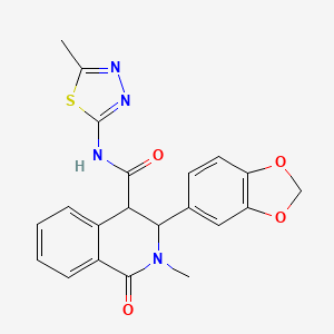 3-(1,3-benzodioxol-5-yl)-2-methyl-N-[(2Z)-5-methyl-1,3,4-thiadiazol-2(3H)-ylidene]-1-oxo-1,2,3,4-tetrahydroisoquinoline-4-carboxamide