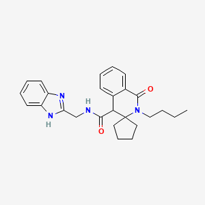 molecular formula C26H30N4O2 B11008208 N-(1H-benzimidazol-2-ylmethyl)-2'-butyl-1'-oxo-1',4'-dihydro-2'H-spiro[cyclopentane-1,3'-isoquinoline]-4'-carboxamide 