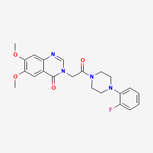 molecular formula C22H23FN4O4 B11008243 3-{2-[4-(2-fluorophenyl)piperazin-1-yl]-2-oxoethyl}-6,7-dimethoxyquinazolin-4(3H)-one 