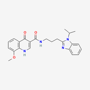 4-hydroxy-8-methoxy-N-{3-[1-(propan-2-yl)-1H-benzimidazol-2-yl]propyl}quinoline-3-carboxamide