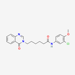 molecular formula C21H22ClN3O3 B11008300 N-(3-chloro-4-methoxyphenyl)-6-(4-oxoquinazolin-3(4H)-yl)hexanamide 