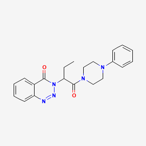 molecular formula C21H23N5O2 B11008308 3-{1-[(4-phenylpiperazino)carbonyl]propyl}-1,2,3-benzotriazin-4(3H)-one 