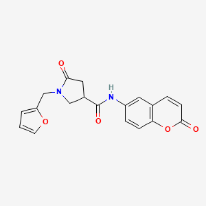 1-(furan-2-ylmethyl)-5-oxo-N-(2-oxo-2H-chromen-6-yl)pyrrolidine-3-carboxamide