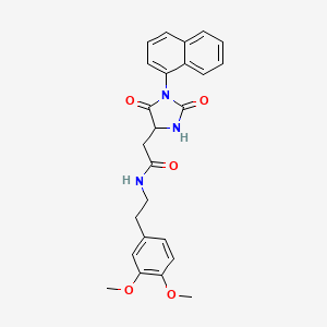 N-[2-(3,4-dimethoxyphenyl)ethyl]-2-[1-(naphthalen-1-yl)-2,5-dioxoimidazolidin-4-yl]acetamide