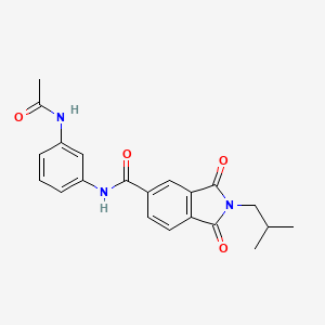 molecular formula C21H21N3O4 B11008358 N-[3-(acetylamino)phenyl]-2-(2-methylpropyl)-1,3-dioxo-2,3-dihydro-1H-isoindole-5-carboxamide 