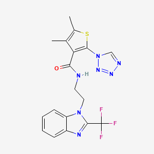 4,5-dimethyl-2-(1H-tetraazol-1-yl)-N-{2-[2-(trifluoromethyl)-1H-benzimidazol-1-yl]ethyl}-3-thiophenecarboxamide