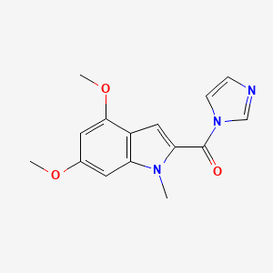 molecular formula C15H15N3O3 B11008366 (4,6-dimethoxy-1-methyl-1H-indol-2-yl)(1H-imidazol-1-yl)methanone 