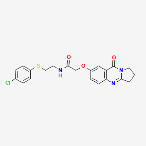 N-{2-[(4-chlorophenyl)sulfanyl]ethyl}-2-[(9-oxo-1,2,3,9-tetrahydropyrrolo[2,1-b]quinazolin-7-yl)oxy]acetamide