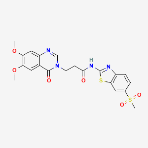 3-(6,7-dimethoxy-4-oxoquinazolin-3(4H)-yl)-N-[(2E)-6-(methylsulfonyl)-1,3-benzothiazol-2(3H)-ylidene]propanamide